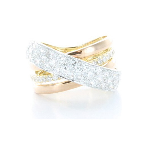 GENEVE RING ENGAGEMENT 9.26 18K YELLOW, WHITE AND ROSE GOLD 13