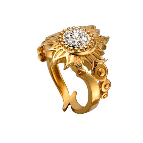 CARRERA Y CARRERA SOL Y SOMBRA RING 8.26 18K YELLOW AND WHITE GOLD 12,5