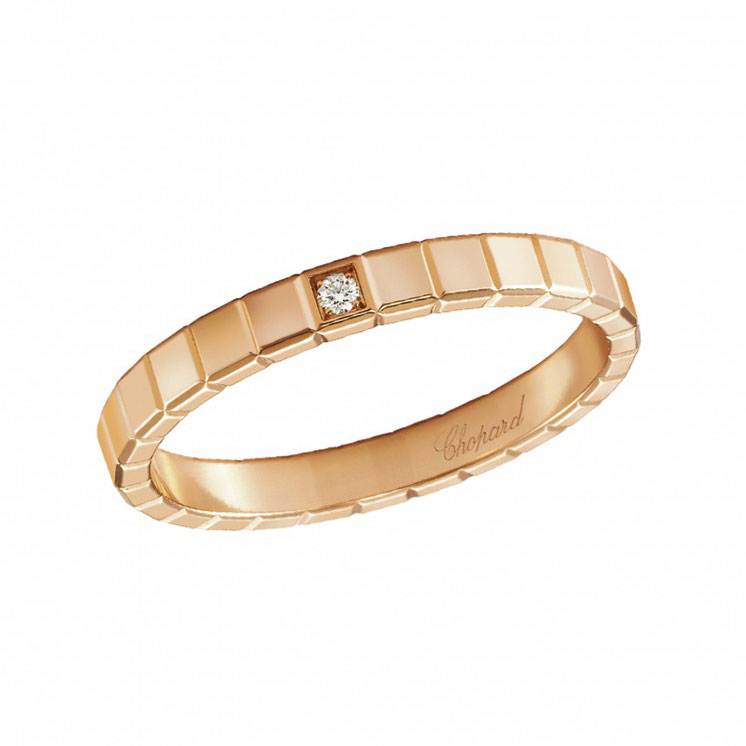 CHOPARD ICE CUBE RING 2.67 18K ROSE GOLD 54