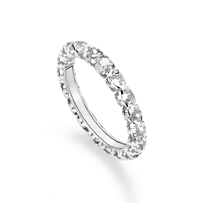 GUCCI DIAMANTISSIMA RING 2.5 18K WHITE GOLD 14