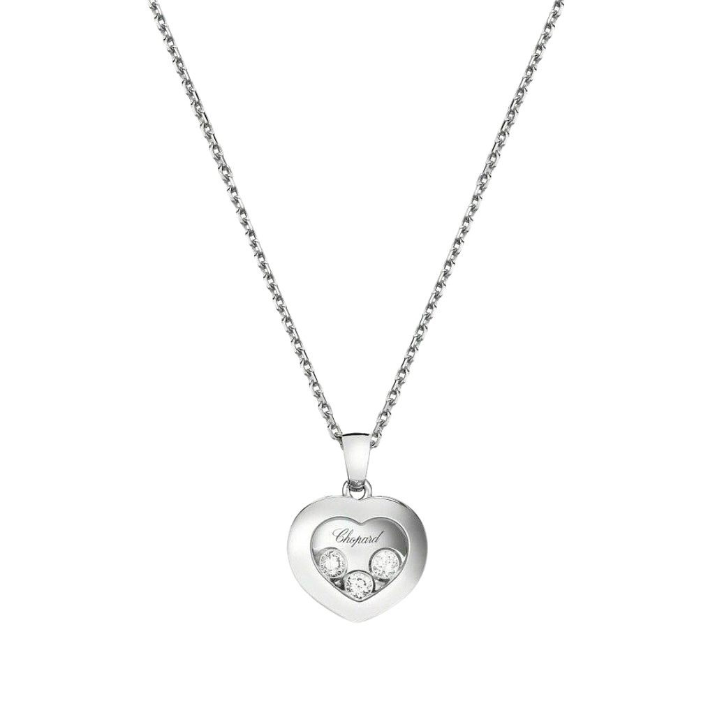 CHOPARD HAPPY DIAMONDS NECKLACE 7.2 18K WHITE GOLD