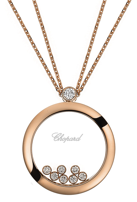 CHOPARD HAPPY DIAMONDS NECKLACE 19.0 18K ROSE GOLD
