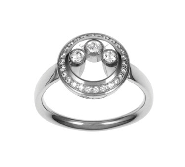 CHOPARD HAPPY CURVES RING T 54 5.4 18K WHITE GOLD
