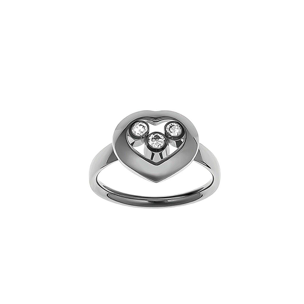 CHOPARD HAPPY DIAMONDS RING 5.5 18K WHITE GOLD 15