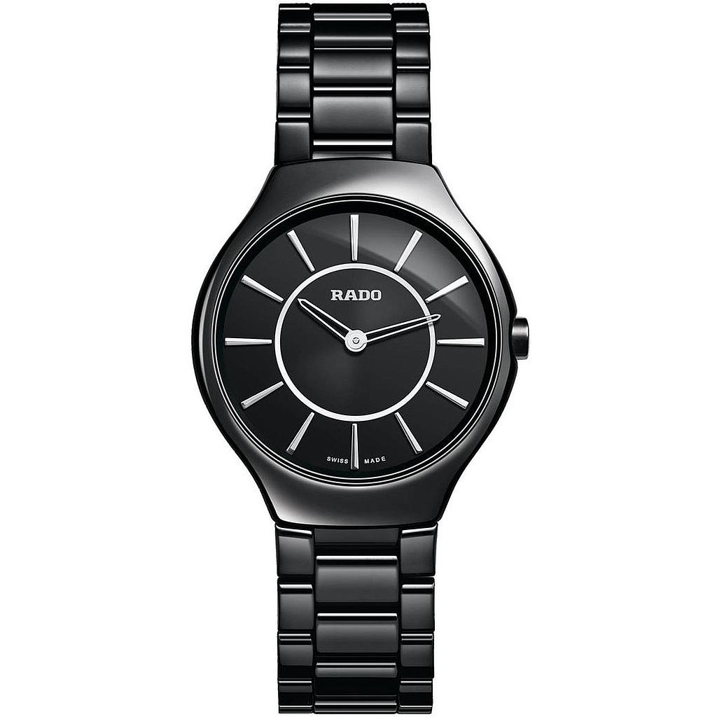 TRUE THINLINE BLACK QUARTZ 30MM STEEL & CERAMIC BLACK CERAMIC & TITANIUM