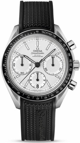 SPEEDMASTER RACING CO AXIAL CHRONO AUTOMATIC 40MM STEEL SILVER RUBBER