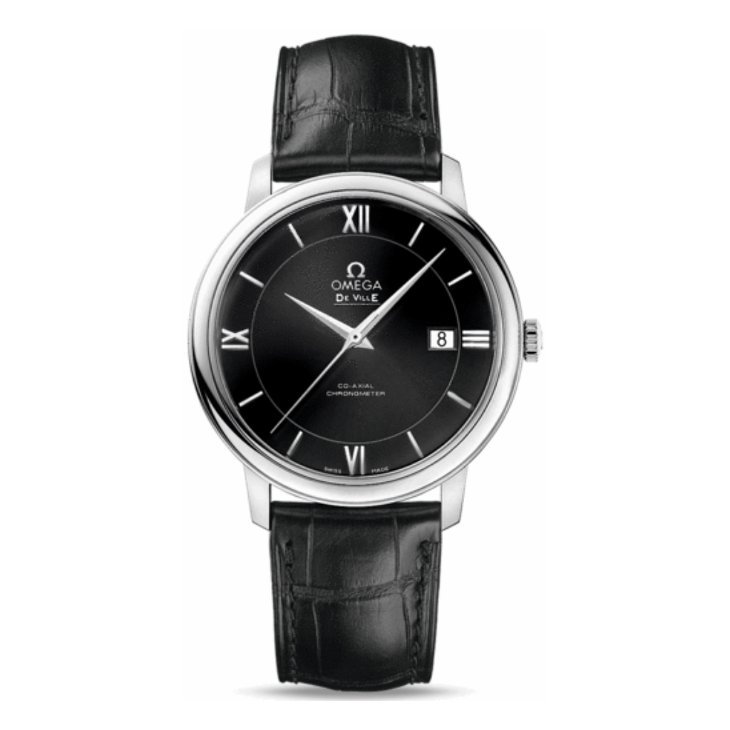 DE VILLE PRESTIGE CO AXIAL AUTOMATIC 39,5MM STEEL BLACK ALLIGATOR