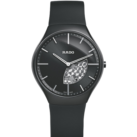 TRUE THINLINE BLACK QUARTZ 40MM CERAMIC BLACK RUBBER