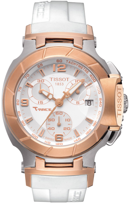 T-SPORT T RACE QUARTZ 36,65MM STEEL WHITE RUBBER