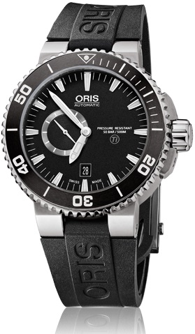 AQUIS TITAN SMALL SECOND DATE AUTOMATIC 46MM TITANIUM BLACK RUBBER