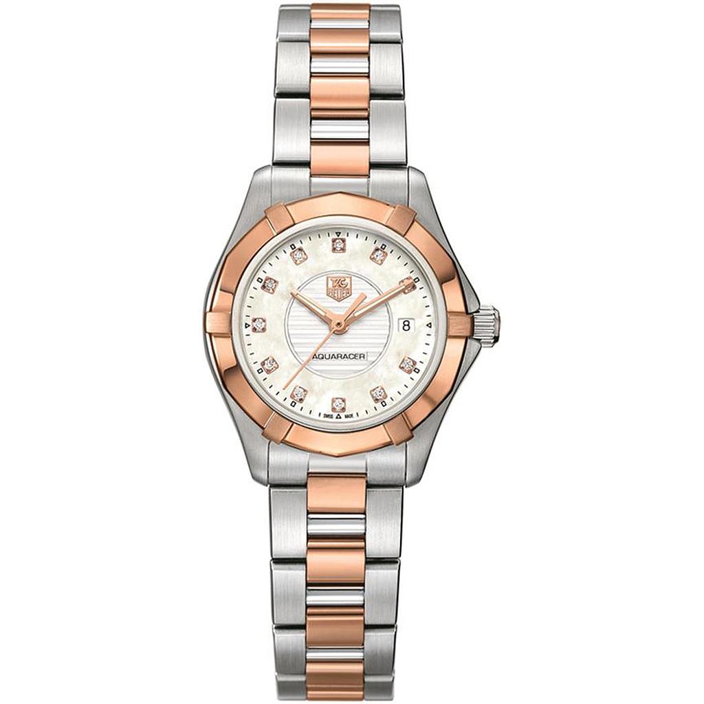 AQUARACER QUARTZ 27MM STEEL STEEL & ROSE GOLD