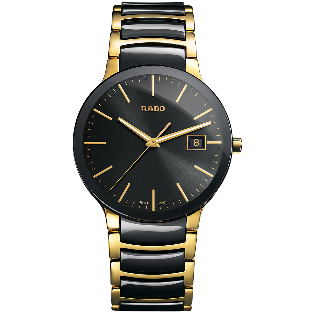 CENTRIX BLACK/GOLDEN QUARTZ 38MM STEEL & PVD BLACK STEEL & CERAMIC