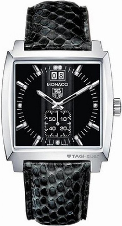MONACO CALENDARIO QUARTZ 37MM STEEL BLACK PYTHON