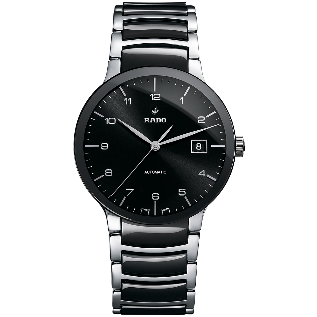 CENTRIX BLACK/SILVER AUTOMATIC 38MM STEEL BLACK STEEL & CERAMIC