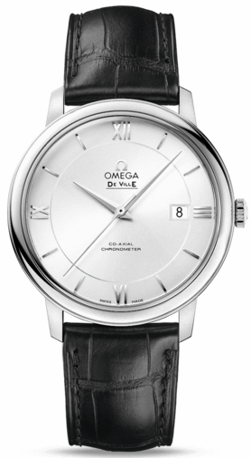 DE VILLE PRESTIGE CO AXIAL AUTOMATIC 39,5MM STEEL SILVER ALLIGATOR