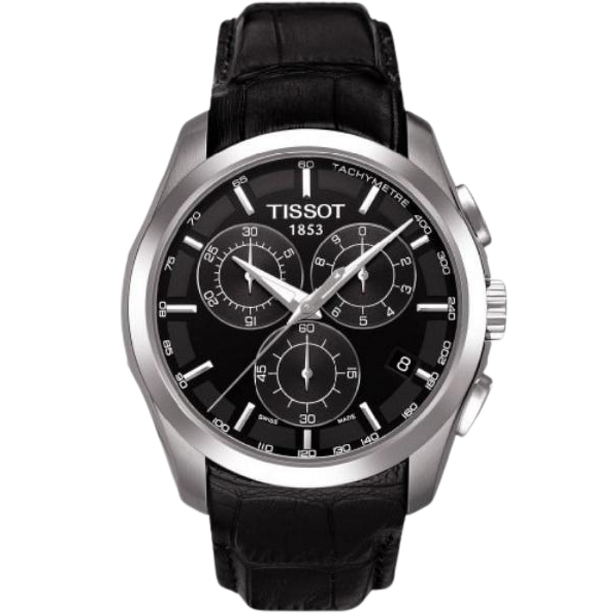 T-CLASSIC COUTURIER QUARTZ QUARTZ 41MM STEEL BLACK LEATHER