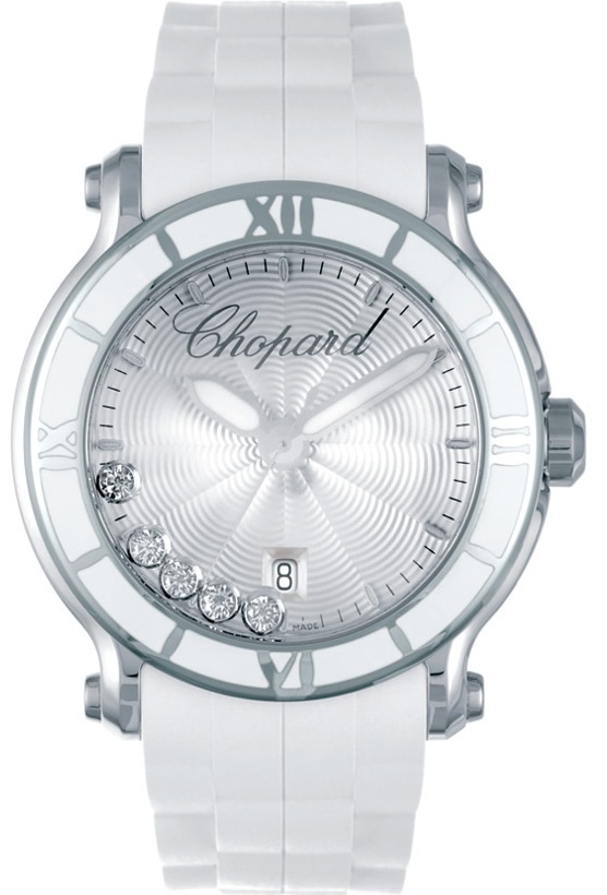 HAPPY SPORT XL QUARTZ 42MM STEEL WHITE RUBBER
