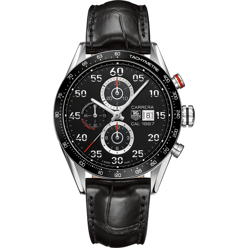 CARRERA CALIBRE 1887 CHRONOGRAPH AUTOMATIC 43MM STEEL BLACK ALLIGATOR