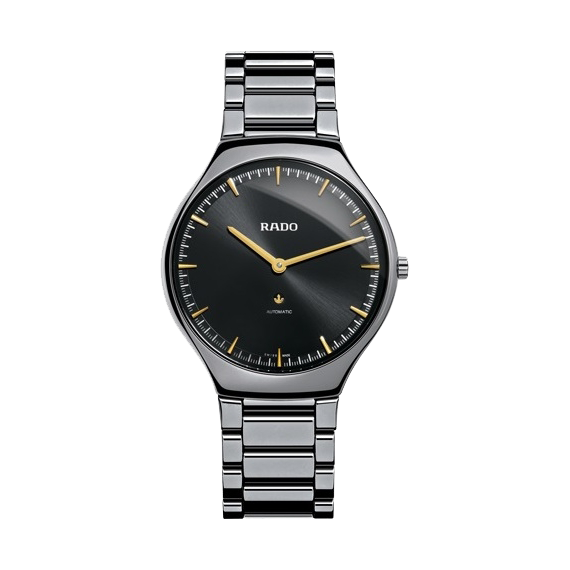 TRUE THINLINE SILVER AUTOMATIC 40MM CERAMIC BLACK CERAMIC