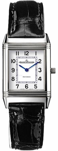 REVERSO CLASSIQUE QUARTZ STEEL WHITE ALLIGATOR