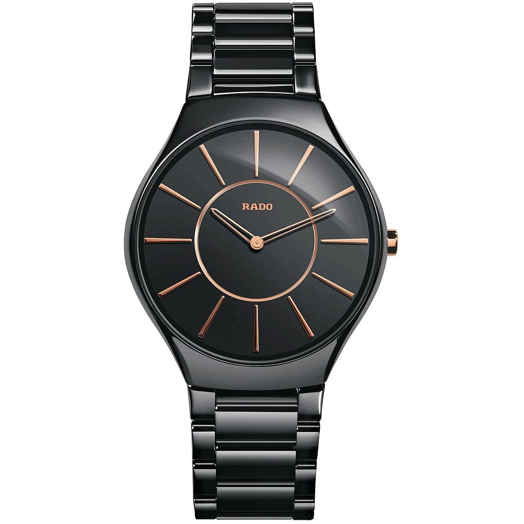 TRUE THINLINE BLACK QUARTZ 39MM STEEL & CERAMIC BLACK CERAMIC