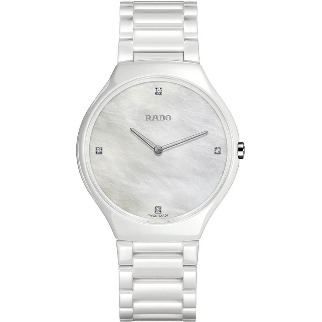 TRUE THINLINE WHITE QUARTZ 39MM STEEL & CERAMIC WHITE CERAMIC & TITANIUM