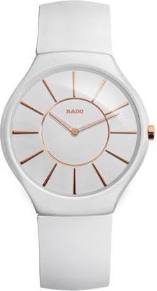 TRUE THINLINE WHITE QUARTZ 39MM STEEL & CERAMIC WHITE RUBBER
