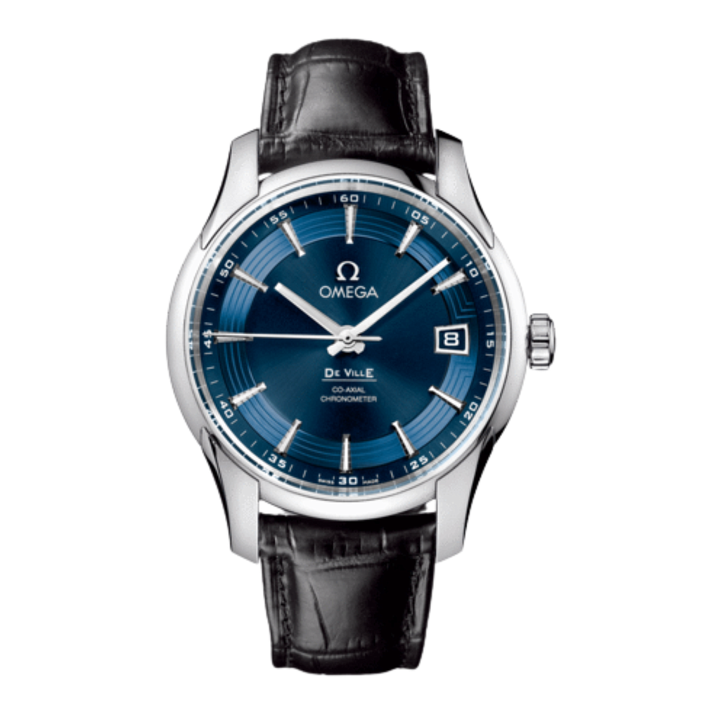 DE VILLE HOUR VISION AUTOMATIC 41MM STEEL BLUE ALLIGATOR