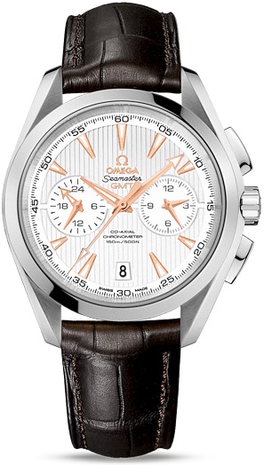 SEAMASTER AQUA TERRA 150M GMT CO AXIAL CHRONO AUTOMATIC 43MM STEEL SILVER ALLIGATOR