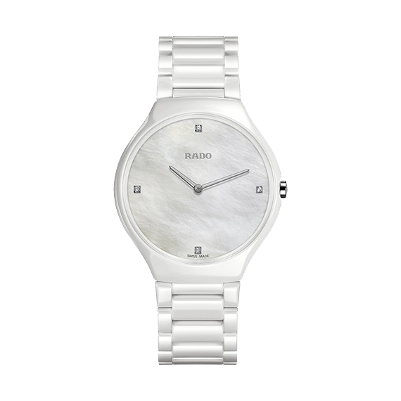 TRUE THINLINE WHITE QUARTZ 30MM STEEL & CERAMIC WHITE CERAMIC & TITANIUM