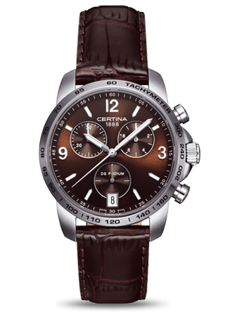 DS PODIUM CHRONOGRAFO QUARTZ 40MM STEEL BROWN ALLIGATOR