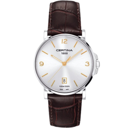 DS CAIMANO QUARTZ 38MM STEEL SILVER ALLIGATOR