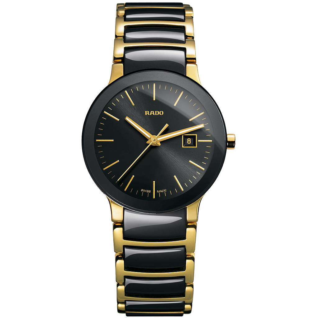 CENTRIX BLACK/GOLDEN QUARTZ 28MM STEEL & PVD BLACK STEEL & CERAMIC