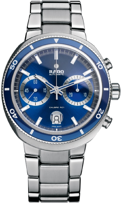 D STAR 200 SILVER/BLUE CHRONO AUTOMATIC 44MM STEEL & CERAMIC BLUE STEEL