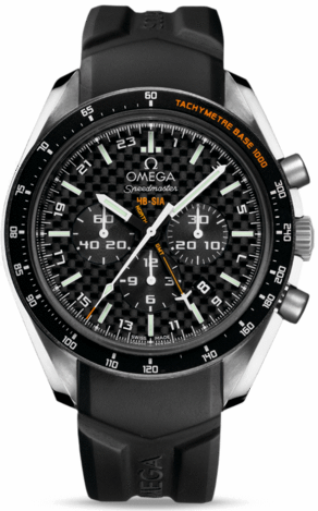 SPEEDMASTER HB SIA GMT CO AXIAL CHRONO AUTOMATIC 44,25MM TITANIUM BLACK RUBBER