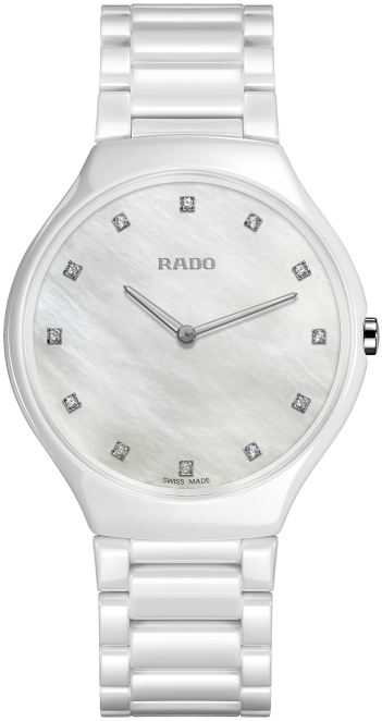 TRUE THINLINE WHITE QUARTZ 39MM STEEL & CERAMIC WHITE CERAMIC & TITANIUM