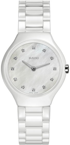TRUE THINLINE WHITE QUARTZ 30MM STEEL & CERAMIC WHITE CERAMIC & TITANIUM