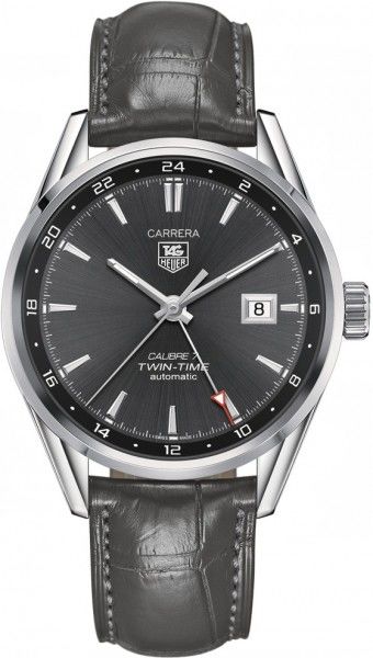 CARRERA CALIBRE 7 TWIN TIME AUTOMATIC 41MM STEEL GREY ALLIGATOR