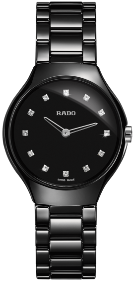 TRUE THINLINE BLACK QUARTZ 30MM STEEL & CERAMIC BLACK CERAMIC & TITANIUM