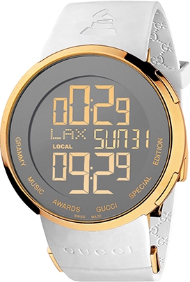 I GUCCI ESPECIAL GRAMMY QUARTZ 44MM STEEL & PVD DIGITAL RUBBER