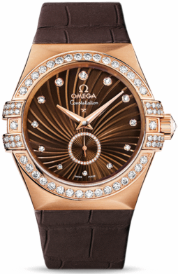 CONSTELLATION SMALL SECONDS CO AXIAL AUTOMATIC 35MM ROSE GOLD BROWN ALLIGATOR