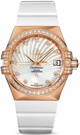 CONSTELLATION CO AXIAL 35MM AUTOMATIC 35MM ROSE GOLD MOTHER OF PEARL RUBBER
