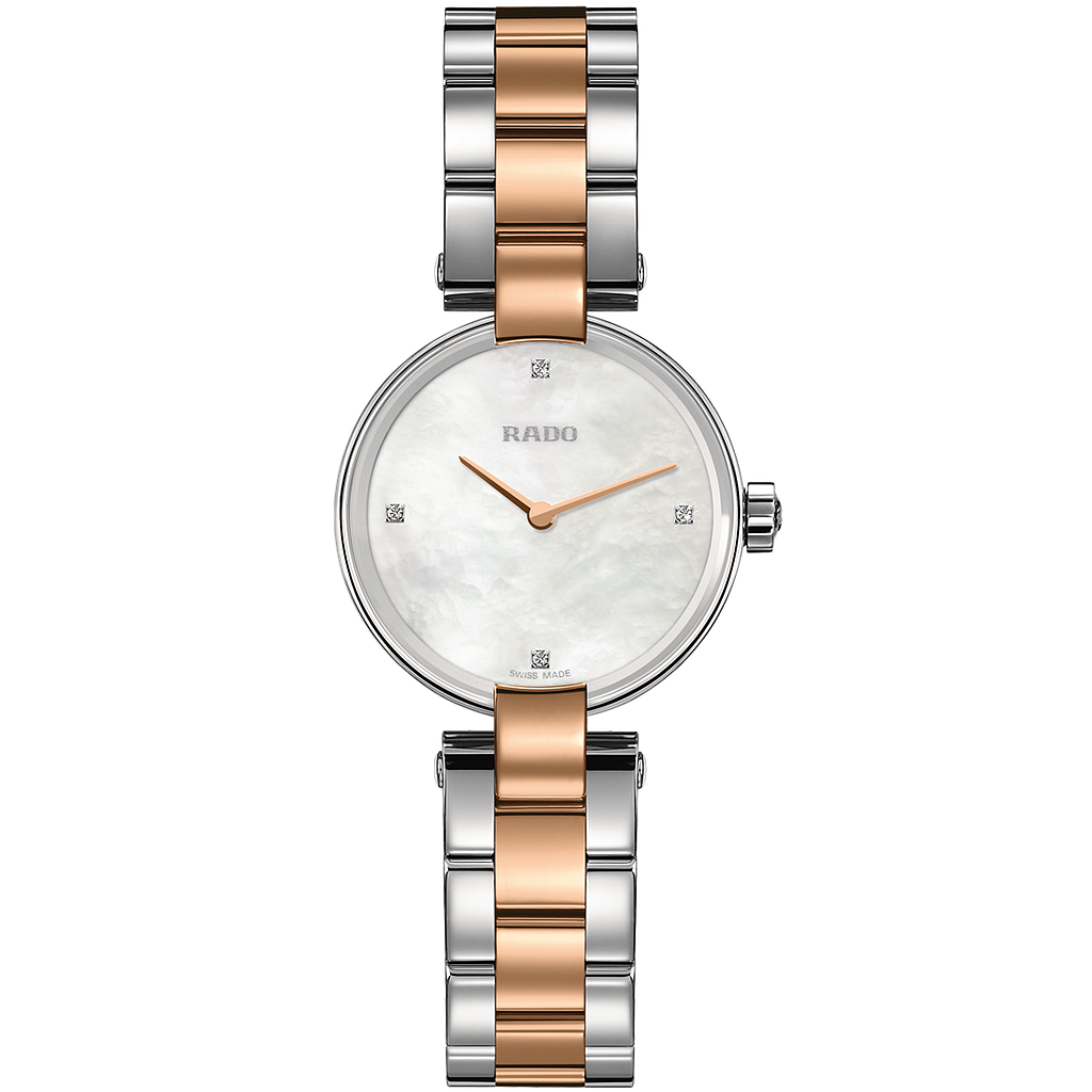 COUPOLE SILVER/ROSE QUARTZ 27MM STEEL & PVD MOTHER OF PEARL STEEL & PVD