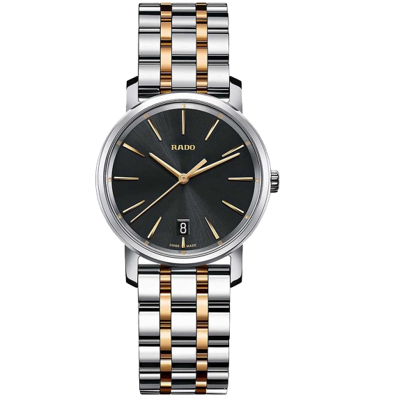 DIAMASTER SILVER/ROSE QUARTZ 33MM STEEL BLACK STEEL & PVD