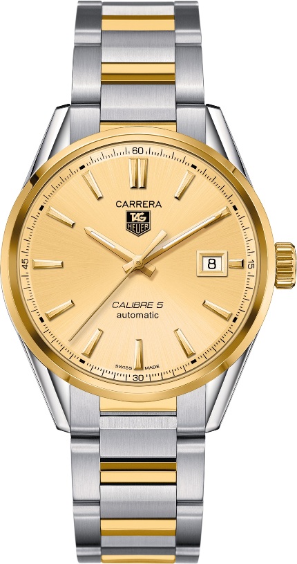 CARRERA CALIBRE 5 AUTOMATIC 39MM STEEL CHAMPAGNE STEEL & GOLD