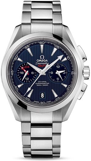SEAMASTER AQUA TERRA 150M GMT CO AXIAL CHRONO AUTOMATIC 43MM STEEL BLUE STEEL
