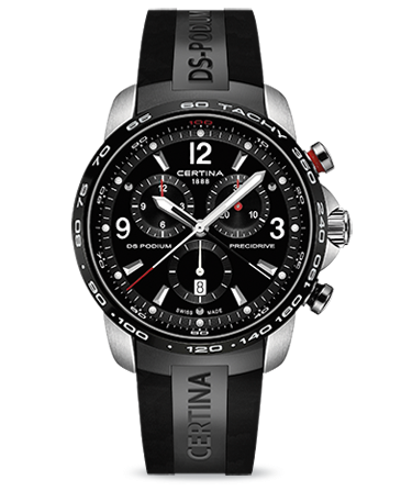 DS PODIUM BIG SIZE CHRONO QUARTZ 43,5MM STEEL BLACK RUBBER