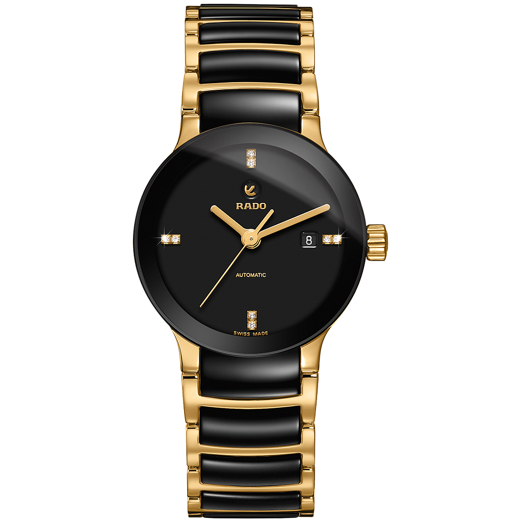 CENTRIX BLACK/GOLDEN AUTOMATIC 28MM STEEL & CERAMIC BLACK STEEL & CERAMIC
