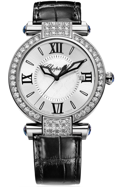 IMPERIALE GOLD QUARTZ 36MM WHITE GOLD SILVER ALLIGATOR