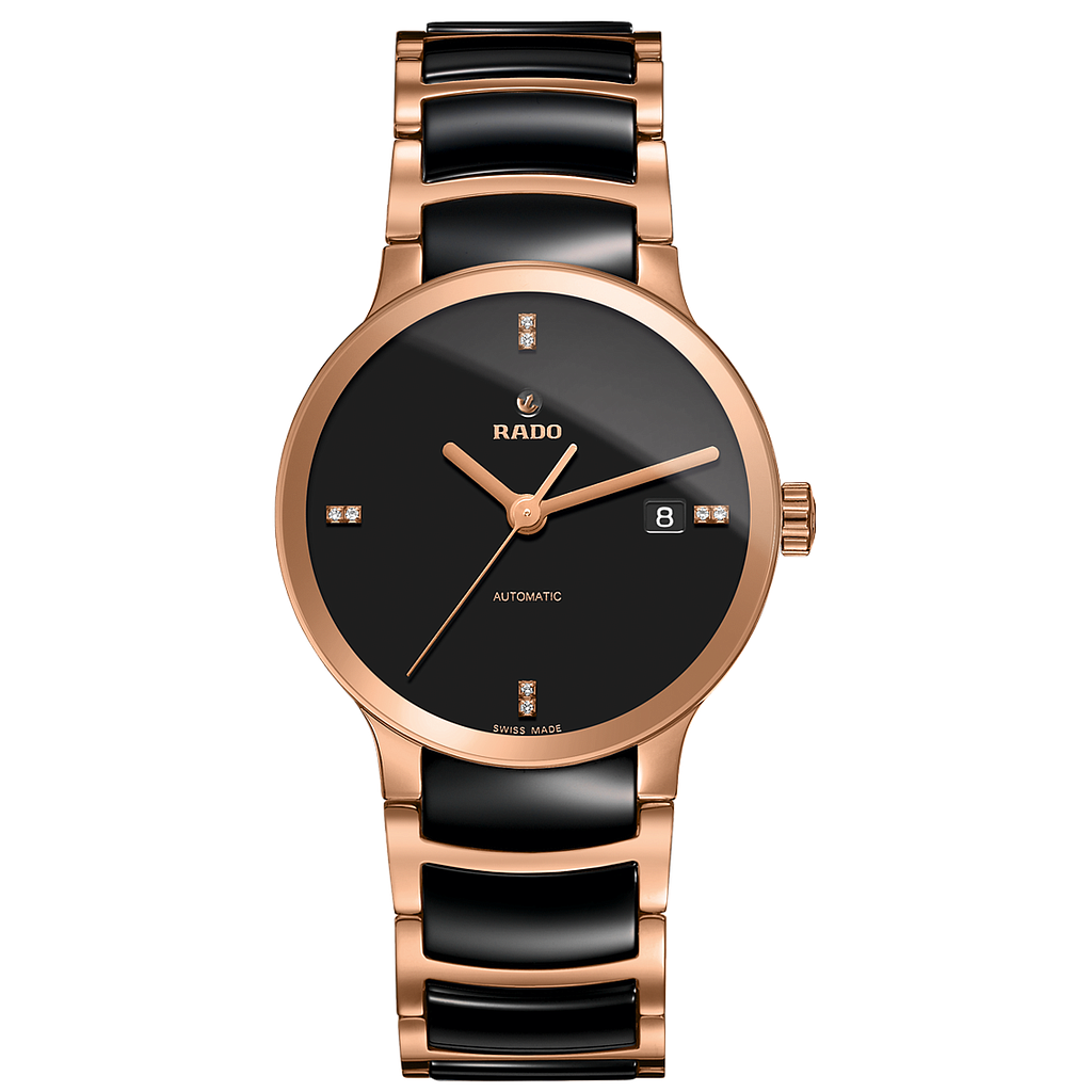 CENTRIX BLACK/ROSE AUTOMATIC 38MM STEEL & PVD BLACK STEEL & CERAMIC